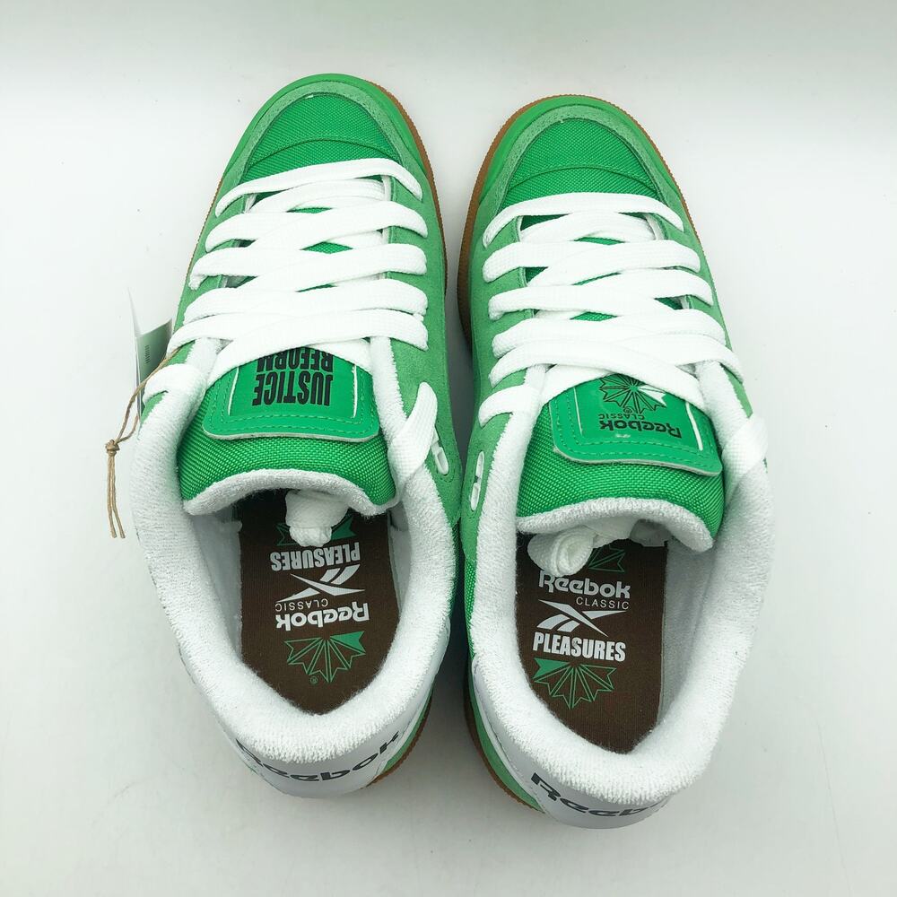 Reebok x Pleasures Club C Bulc Sneakers Mens 12 Green White Suede Casual NIB - Picture 8 of 11